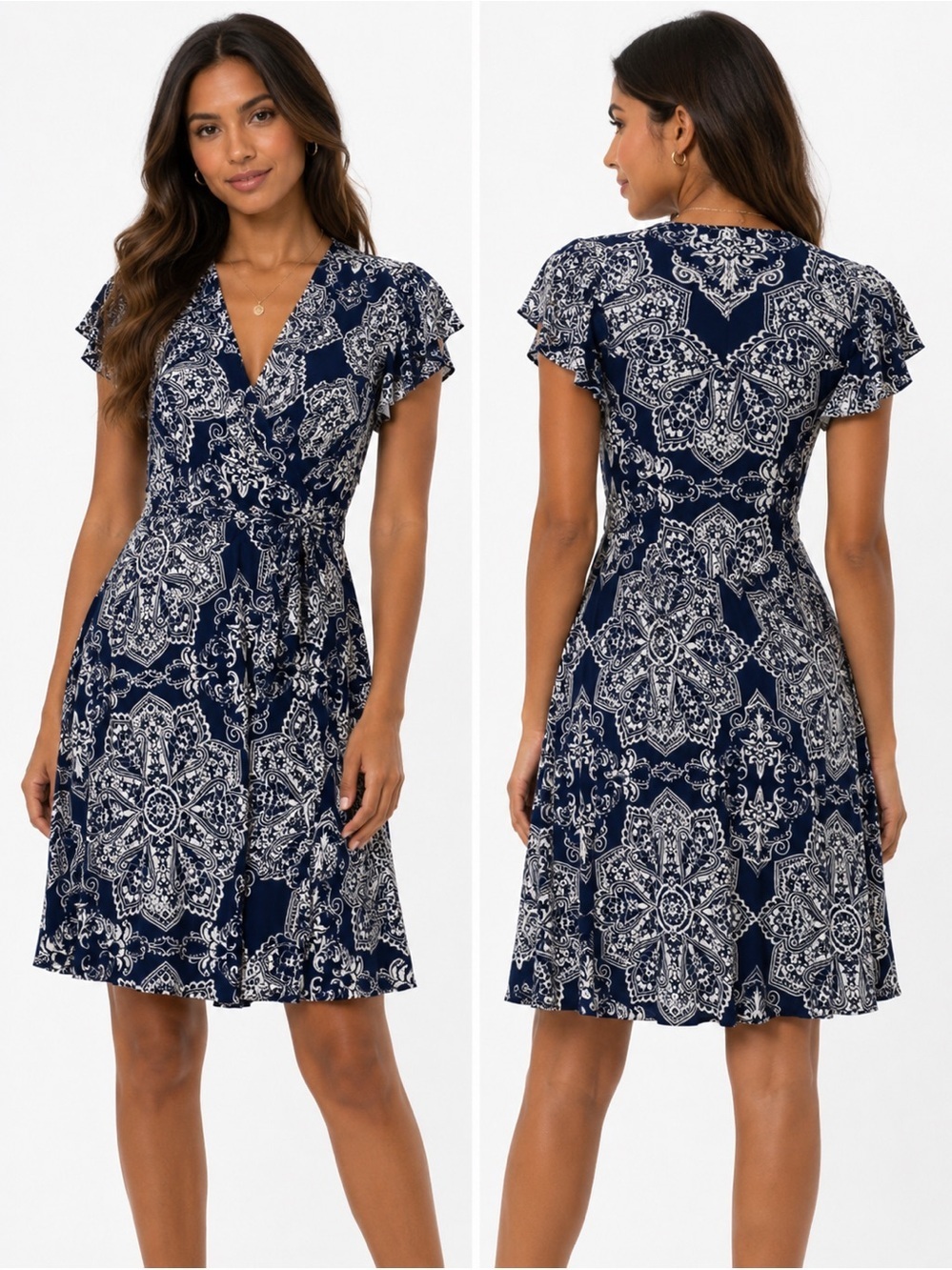 Loveappella Faux Wrap Dress Size SP